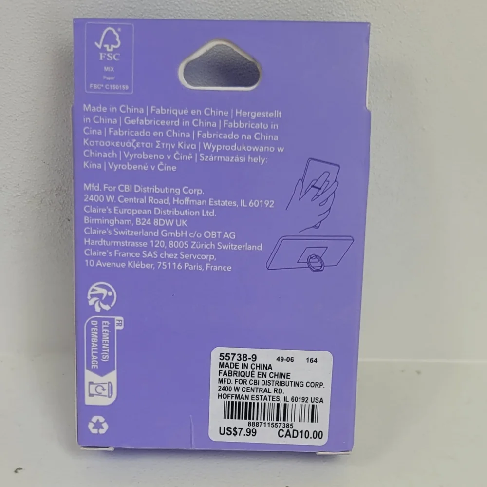 Claire's Purple Phone Ring Holder